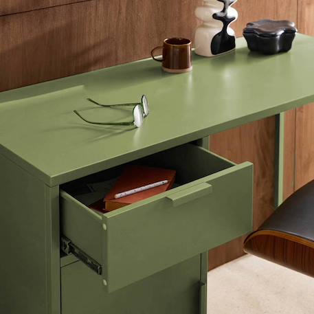 Bureau enfant acier laminé 1 tiroir Beige+Kaki+Noir+Terracotta 12 - vertbaudet enfant 