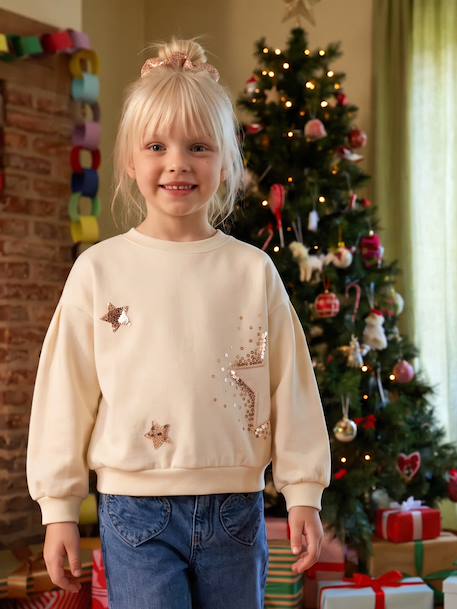Sweat de Noël enfant fille écru 6 - vertbaudet enfant 