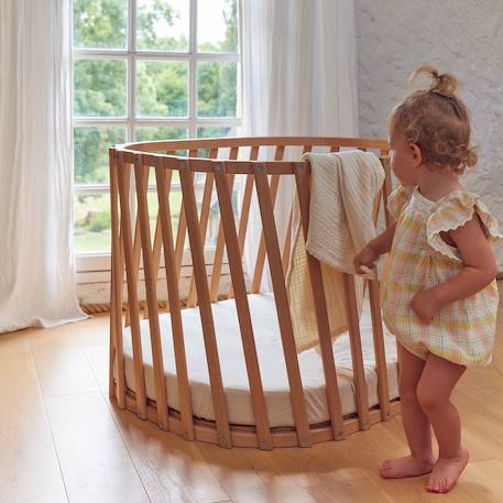 Lit bébé évolutif en bois naturel avec matelas LUGO Naturel 1 - vertbaudet enfant 