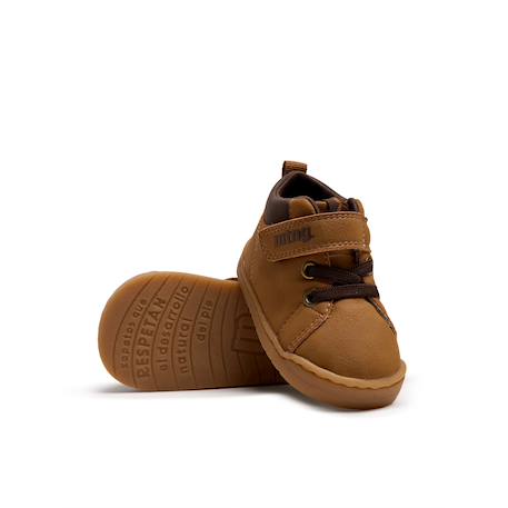 Bottines garçon synthétique fermeture adhésive barefoot Brown 6 - vertbaudet enfant 