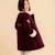 Manteau bordeaux fille en velours et fausse fourrure  anoushka Bordeaux 6 - vertbaudet enfant 