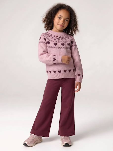 Legging fille large doublé maille polaire marine+prune 8 - vertbaudet enfant 