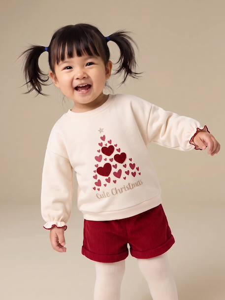 Ensemble Noël bébé fille sweat short collants rouge 13 - vertbaudet enfant 
