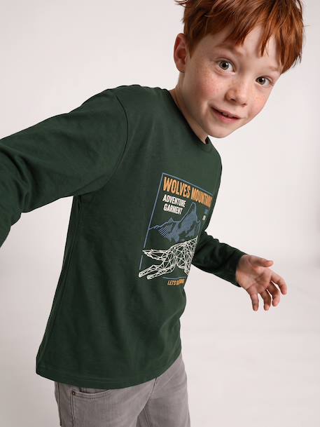 T-shirt manches longues garçon marine+vert 4 - vertbaudet enfant 