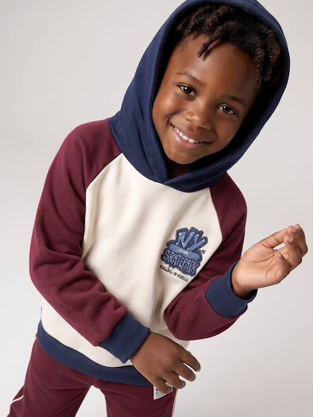 Sweat à capuche garçon bordeaux 1 - vertbaudet enfant 