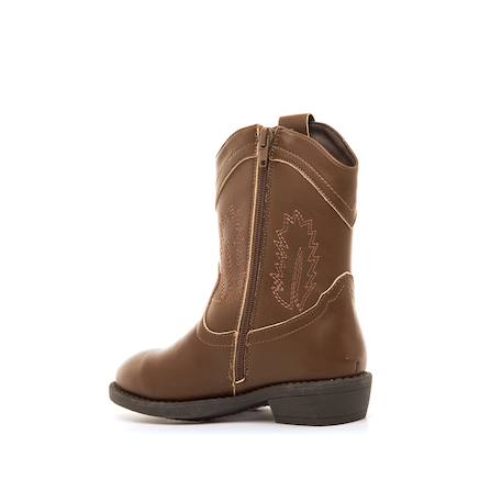 Bottines filles synthétique fermeture éclair Black+Brown 9 - vertbaudet enfant 