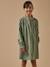 Robe chemise  en velours gaufré Vert pastel 1 - vertbaudet enfant 