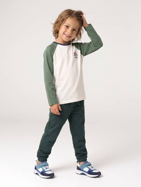Pantalon de jogging garçon bleu jean+bordeaux+vert sapin 11 - vertbaudet enfant 