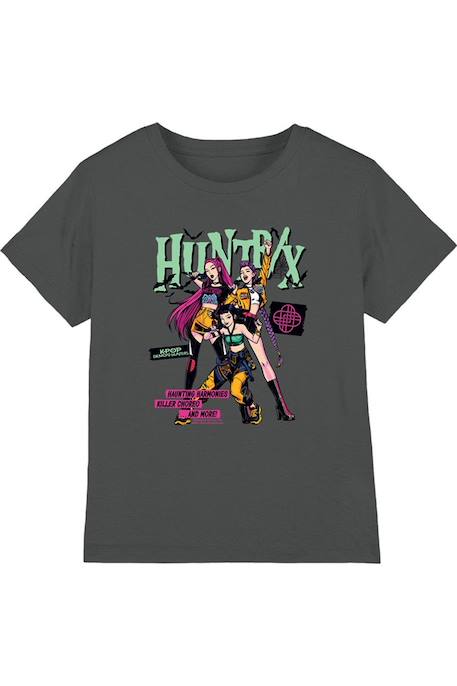 T-shirt halloween en coton peigné de qualité supérieure huntrix punk concert Anthracite 1 - vertbaudet enfant 