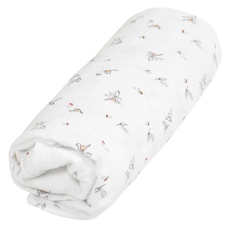 Drap-housse en gaze de coton melody Blanc 3 - vertbaudet enfant 