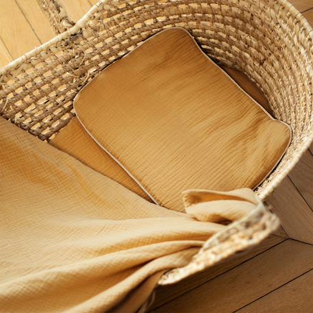 Oreiller plat en gaze de coton jeanne Beige+Blanc+Blanc à pois or+Bleu+Camel+Écru+Gris clair+Rose+Terracotta+Vert de gris 19 - vertbaudet enfant 