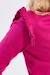 Pull en maille, épaules volantées - fille Fuchsia+Noir 2 - vertbaudet enfant 