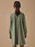 Robe chemise  en velours gaufré Vert pastel 2 - vertbaudet enfant 