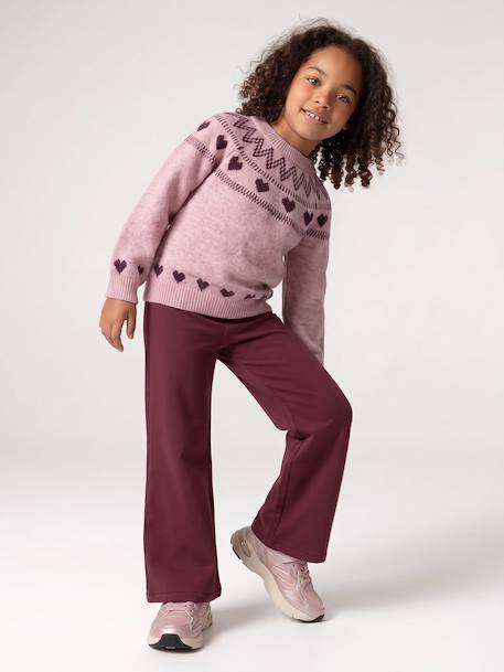 Legging fille large doublé maille polaire marine+prune 7 - vertbaudet enfant 