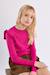 Pull en maille, épaules volantées Fuchsia+Noir 3 - vertbaudet enfant 