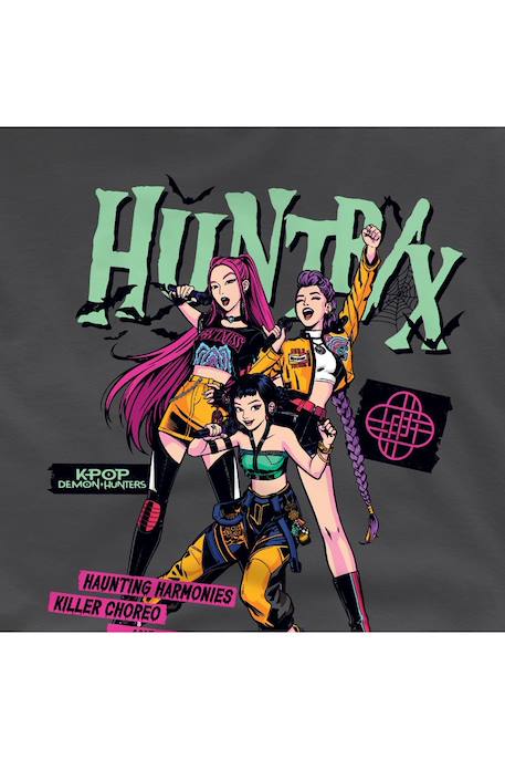 T-shirt halloween en coton peigné de qualité supérieure huntrix punk concert Anthracite 3 - vertbaudet enfant 