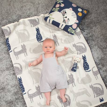 Couverture en coton bio gots Écru+Gris+Rose 8 - vertbaudet enfant 