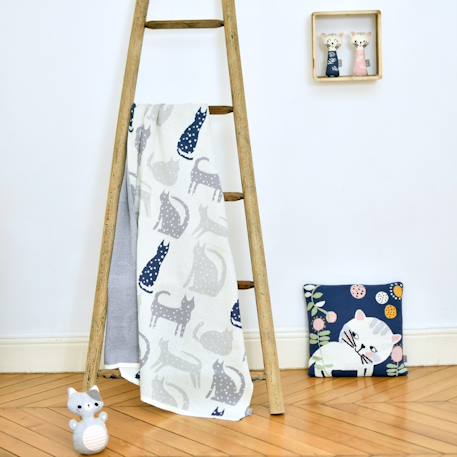 Couverture en coton bio gots Écru+Gris+Rose 9 - vertbaudet enfant 