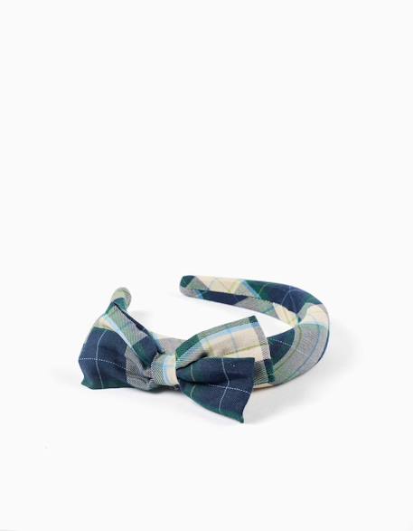 Serre-tête rembourré à carreaux b&s Bleu foncé 3 - vertbaudet enfant 
