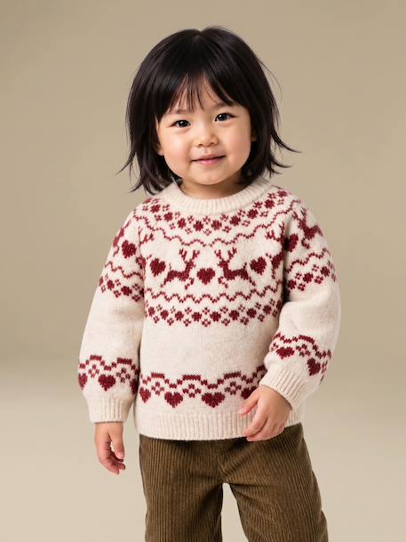 Pull bébé fille manches longues vanille 1 - vertbaudet enfant 
