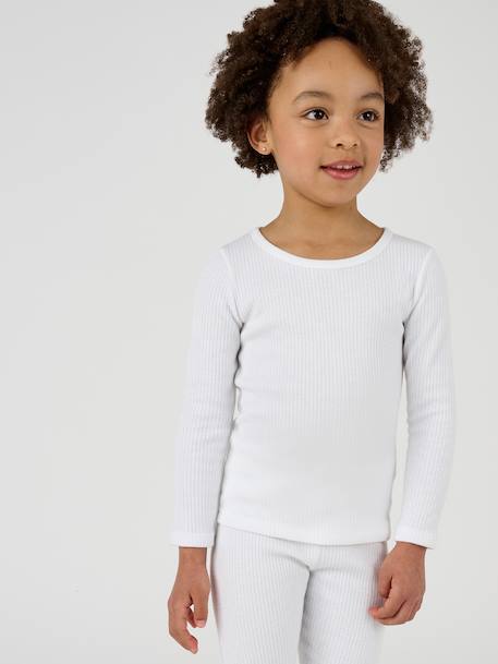 T-shirt thermolactyl côtes molletonnées Blanc pur+Bleu marine+Gris clair 4 - vertbaudet enfant 