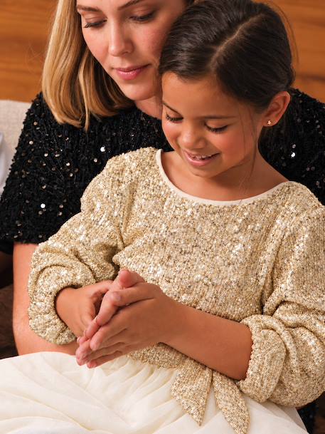Robe de fête fille manches longues doré 8 - vertbaudet enfant 