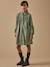Robe chemise  en velours gaufré Vert pastel 4 - vertbaudet enfant 