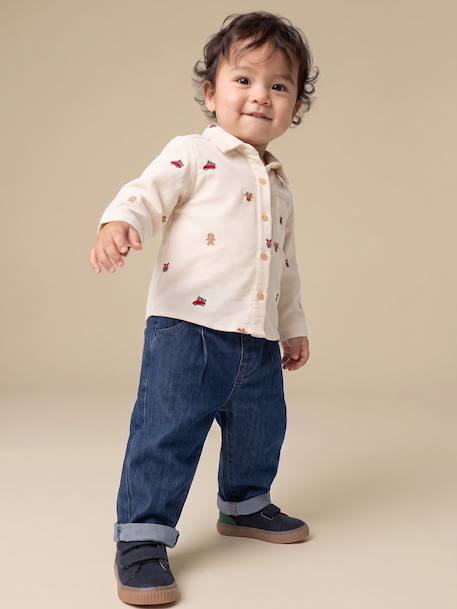 Jean denim bébé denim brut+denim gris 2 - vertbaudet enfant 