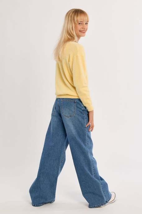 Pull duveteux col rond Camel+Jaune+Noir 8 - vertbaudet enfant 
