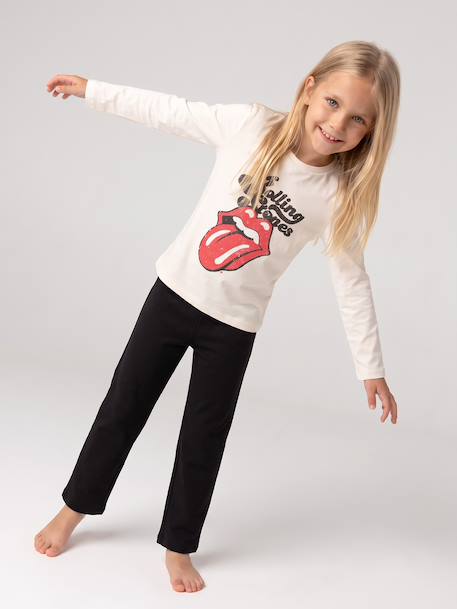 Pyjama Rolling Stones fille anthracite 1 - vertbaudet enfant 