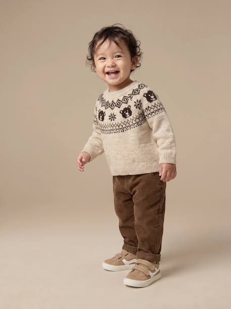Pantalon bébé en velours côtelé bleu grisé+caramel+lichen+marron 13 - vertbaudet enfant 