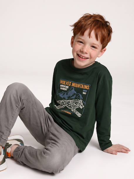 T-shirt manches longues garçon marine+vert 6 - vertbaudet enfant 