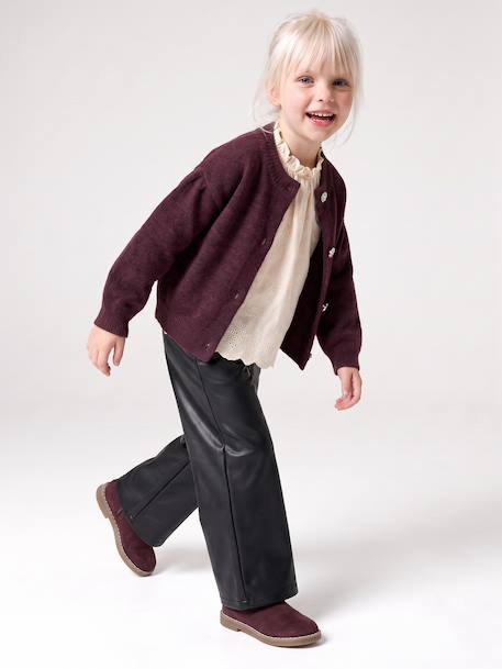 Gilet fille boutons bijoux prune 6 - vertbaudet enfant 