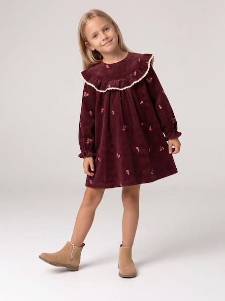 Robe fille manches longues prune 1 - vertbaudet enfant 