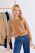 Pull duveteux col rond - fille Camel+Jaune+Noir 4 - vertbaudet enfant 