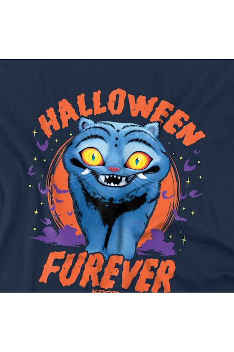 T-shirt halloween motif derpy tigre en coton peigné de qualité supérieure furever Bleu marine 3 - vertbaudet enfant 