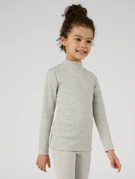 T-shirt thermolactyl côtes molletonnées Blanc+Bleu marine+Gris clair 12 - vertbaudet enfant 