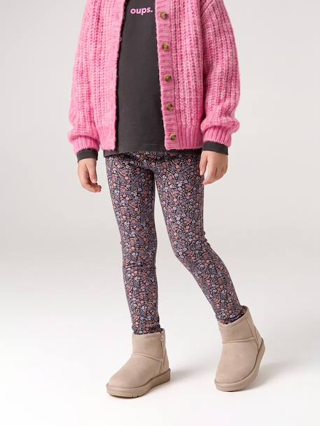 Legging fille doublé maille polaire bois de rose+encre+gris foncé+marron imprimé 7 - vertbaudet enfant 