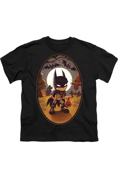 T-shirt halloween en coton peigné de qualité supérieure batman trick or treat Noir 1 - vertbaudet enfant 
