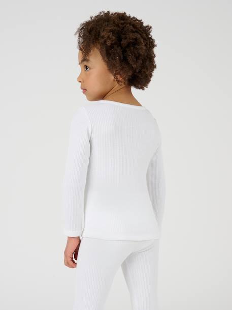 T-shirt thermolactyl côtes molletonnées Blanc pur+Bleu marine+Gris clair 3 - vertbaudet enfant 