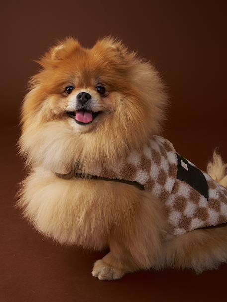 Manteau polaire chien beige+carreaux marron+kaki 9 - vertbaudet enfant 