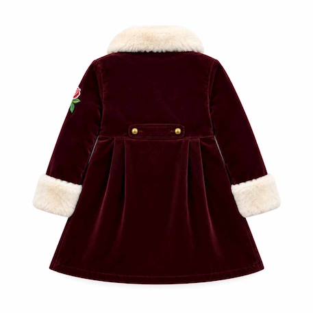 Manteau bordeaux fille en velours et fausse fourrure  anoushka Bordeaux 5 - vertbaudet enfant 