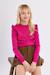 Pull en maille, épaules volantées Fuchsia+Noir 4 - vertbaudet enfant 