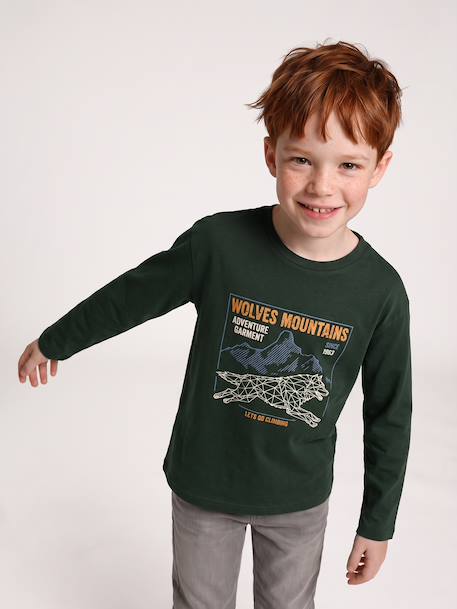 T-shirt manches longues garçon marine+vert 5 - vertbaudet enfant 