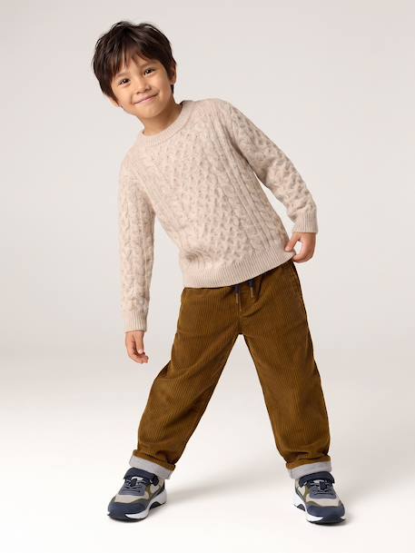 Pull garçon manches longues col rond beige chiné 7 - vertbaudet enfant 