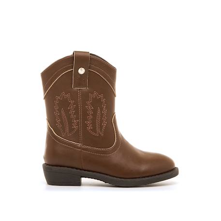 Bottines filles synthétique fermeture éclair Black+Brown 6 - vertbaudet enfant 
