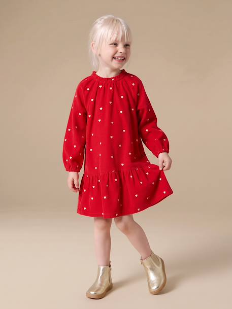 Robe enfant fille manches longues rouge 2 - vertbaudet enfant 