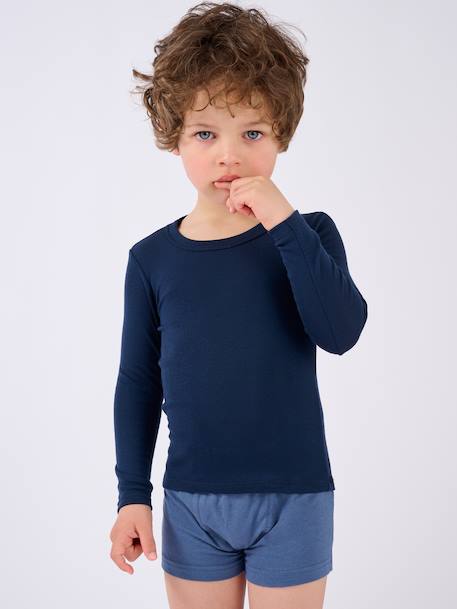 T-shirt thermolactyl sensitive Bleu marine+Bleu poudré+Gris clair+Noir+Rose poudré 2 - vertbaudet enfant 