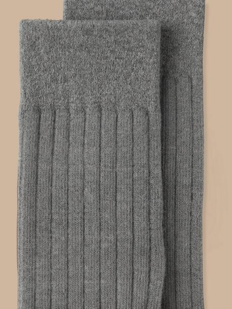 Chaussettes hautes fille Gris chine moyen+Marine 2 - vertbaudet enfant 