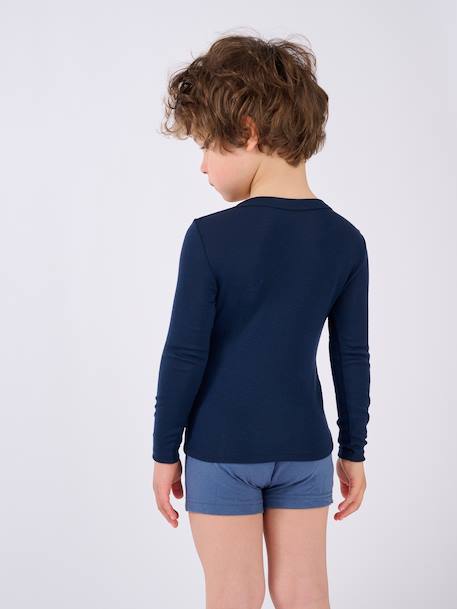 T-shirt thermolactyl sensitive Bleu marine+Bleu poudré+Gris clair+Noir+Rose poudré 3 - vertbaudet enfant 